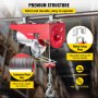 OI 1500lbs Mini Electric Hoist Crane, 800KG Electric Hoist Winch Lifting Engine Crane Wire Motor Lift Hook Steel Double Line Gantry, 1300W Electrical Hoist Winch Scaffold