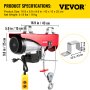 VEVOR 1760 LBS 1760LBS 110V, Remote Control Winch Overhead Crane Electric Wire Hoist for Factories, Warehouses, Construction, Building, Goods Lifting