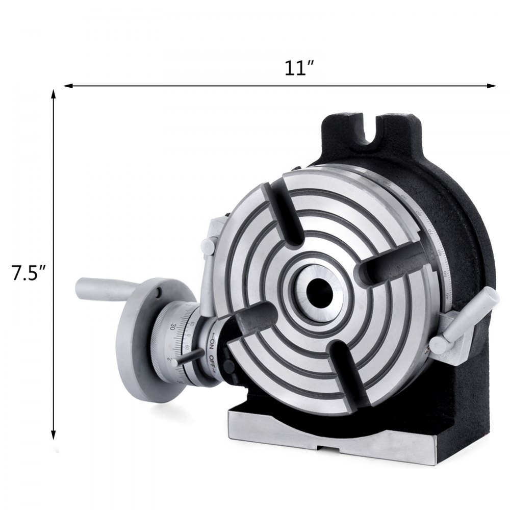 Dividing Attachment Rotary Table 360 ° Horizontal Vertical 150mm/6" 4-jaw Chuck