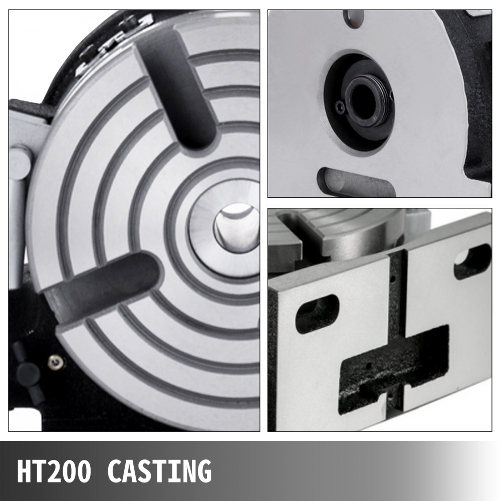 VEVOR 150mm/5.9In Vertical & Horizontal Rotary Table, 150MM Dividing Head Round Rotary Working Table Milling Machine Index System Adjustable Screw 5.9 Inch Dividing Plate Index System