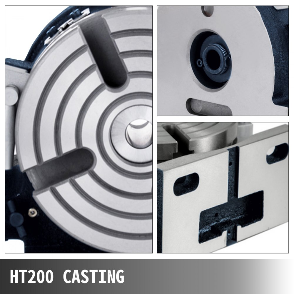 VEVOR 150mm/5.9In Vertical & Horizontal Rotary Table, 150MM Dividing Head Round Rotary Working Table Milling Machine Index System Adjustable Screw 5.9 Inch Dividing Plate Index System