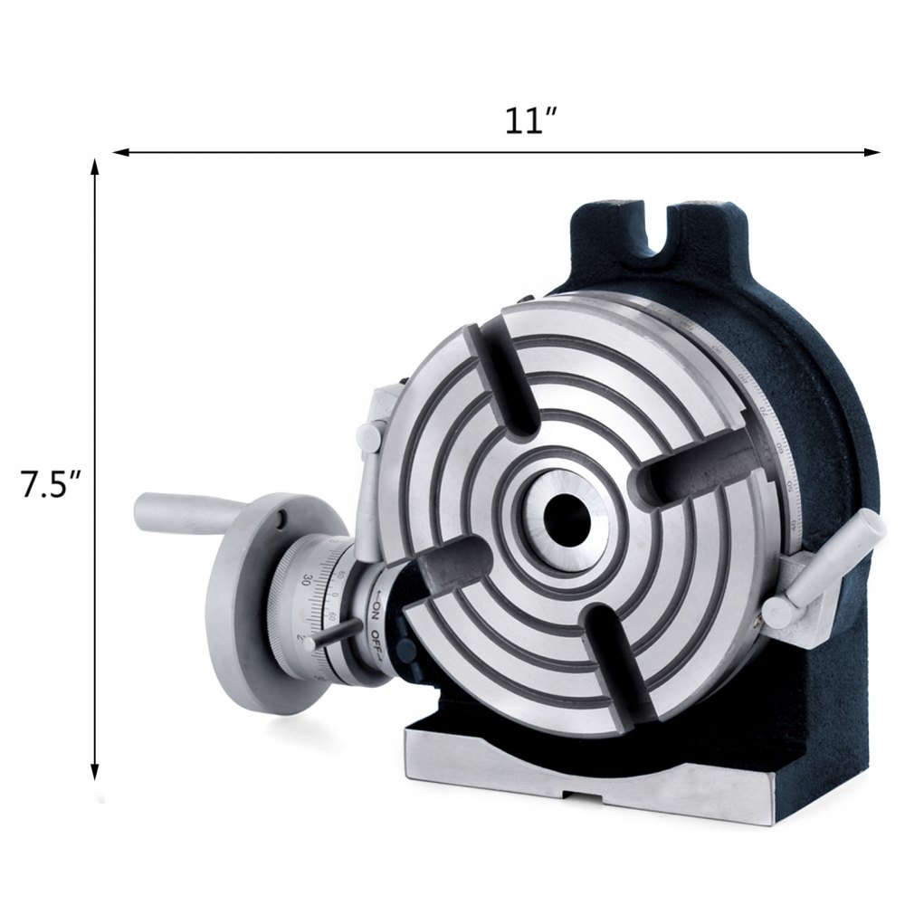 VEVOR 150mm/5.9In Vertical & Horizontal Rotary Table, 150MM Dividing Head Round Rotary Working Table Milling Machine Index System Adjustable Screw 5.9 Inch Dividing Plate Index System