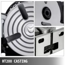 VEVOR 150mm/5.9In Vertical & Horizontal Rotary Table, 150MM Dividing Head Round Rotary Working Table Milling Machine Index System Adjustable Screw 5.9 Inch Dividing Plate Index System