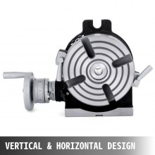 VEVOR 150mm/5.9In Vertical & Horizontal Rotary Table, 150MM Dividing Head Round Rotary Working Table Milling Machine Index System Adjustable Screw 5.9 Inch Dividing Plate Index System
