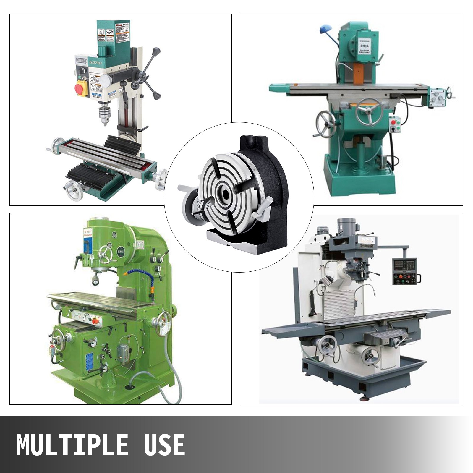 Vertical & Horizontal 5.9" Dividing Head Round Rotary Working Table