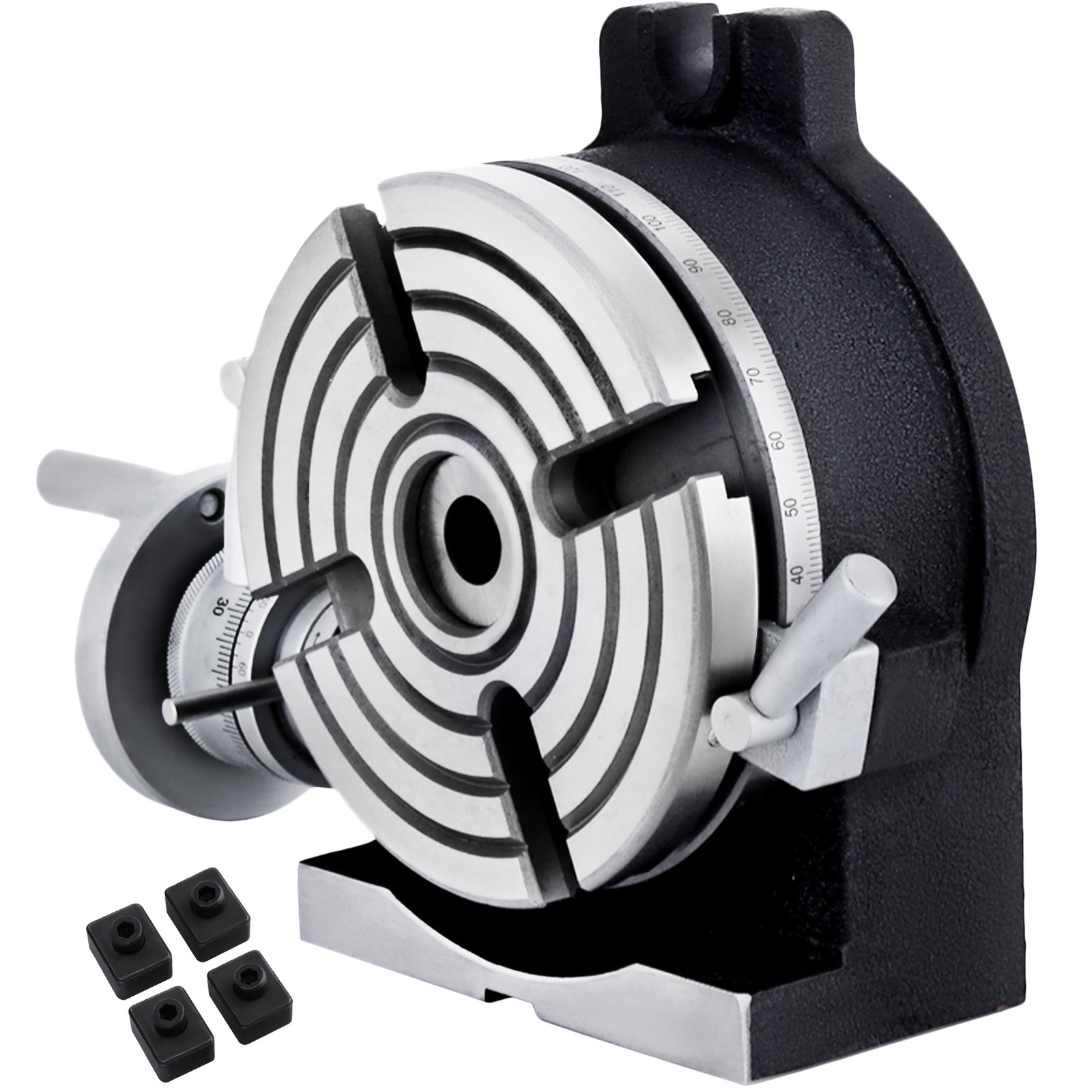 VEVOR 150mm/5.9In Vertical & Horizontal Rotary Table, 150MM Dividing Head Round Rotary Working Table Milling Machine Index System Adjustable Screw 5.9 Inch Dividing Plate Index System