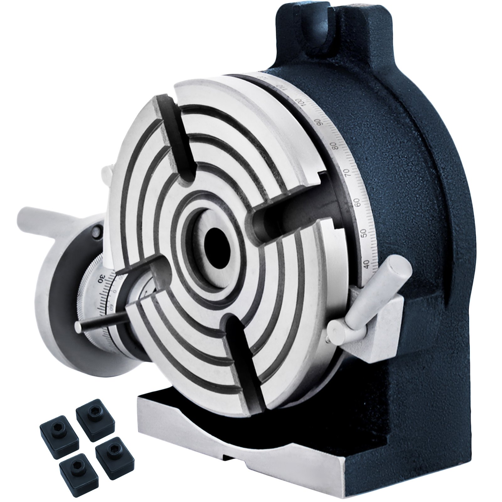 VEVOR 150mm/5.9In Vertical & Horizontal Rotary Table, 150MM Dividing Head Round Rotary Working Table Milling Machine Index System Adjustable Screw 5.9 Inch Dividing Plate Index System