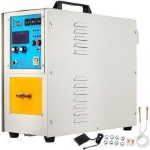 VEVOR 15KW vysokofrekvenční indukční ohřívač 30-100 kHz ohřívač tavicí pec LH-15A 230V systém ohřívací pece