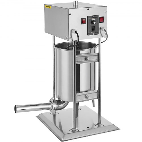 VEVOR Electric Stuffer 15L Stainless Steel Variable Speed Vertical Meat Filler Automatic Sausages Maker Machine with 4 Filling Funnels