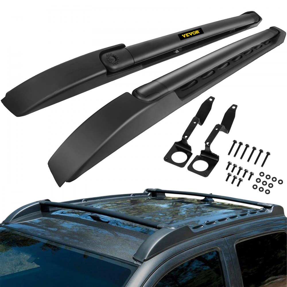 VEVOR Roof Rail Compatible with 2005-2018 Toyota Tacoma Double Cab Style Aluminum Roof Rail Crossbar Baggage Luggage Cargo Carrier Roof Top Rail Roof Rack Set
