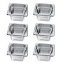 VEVOR 6 Pack Stainless Steam Hotel Pans, 1/6 Size Table Steam Pan, 4 Inch Deep, Anti Jam Restaurant Supplies Reusable Rustproof Catering Storage for Home, Party, Restaurant, Hotel, Buffet