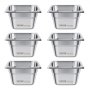 VEVOR 6 Pack Stainless Steam Hotel Pans, 1/6 Size Table Steam Pan, 4 Inch Deep, Anti Jam Restaurant Supplies Reusable Rustproof Catering Storage for Home, Party, Restaurant, Hotel, Buffet