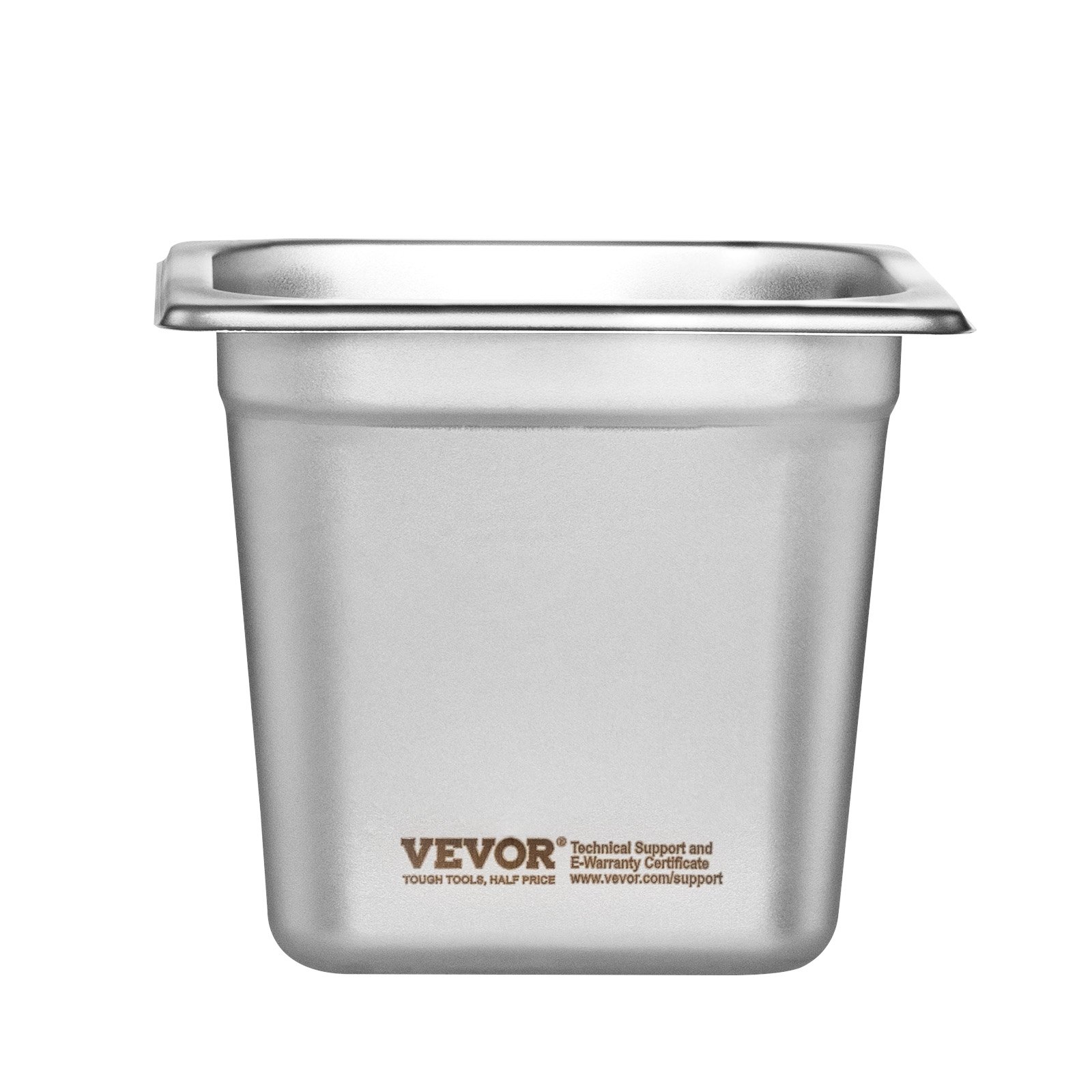 VEVOR 6 Pack 1/6 Size Hotel Pans Steam Table Pan Stainless Steel 6" Deep