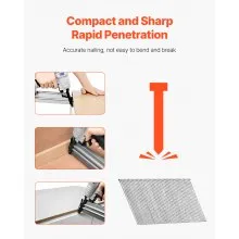 VEVOR 16 Gauge Finish Nails, 2 in Angled Finishing Nails, 2000-Count Galvanized Finishing Nail, 20-Degree Heavy-Duty Brad Nail with Galvanized Anti-Rust Process, for 16GA 20° Angled Finish Nailers