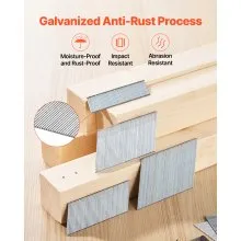 VEVOR 16 Gauge Finish Nails, 20-Degree Angled Finishing Nails, 2000-Count (2-1/2 in, 2 in, 1-1/2 in, 1-1/4 in, 500 Per Size) Finishing Nail, Galvanized Brad Nail, for 16GA 20° Angled Finish Nailers