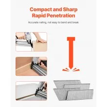 VEVOR 16 Gauge Finish Nails, 20-Degree Angled Finishing Nails, 2000-Count (2-1/2 in, 2 in, 1-1/2 in, 1-1/4 in, 500 Per Size) Finishing Nail, Galvanized Brad Nail, for 16GA 20° Angled Finish Nailers