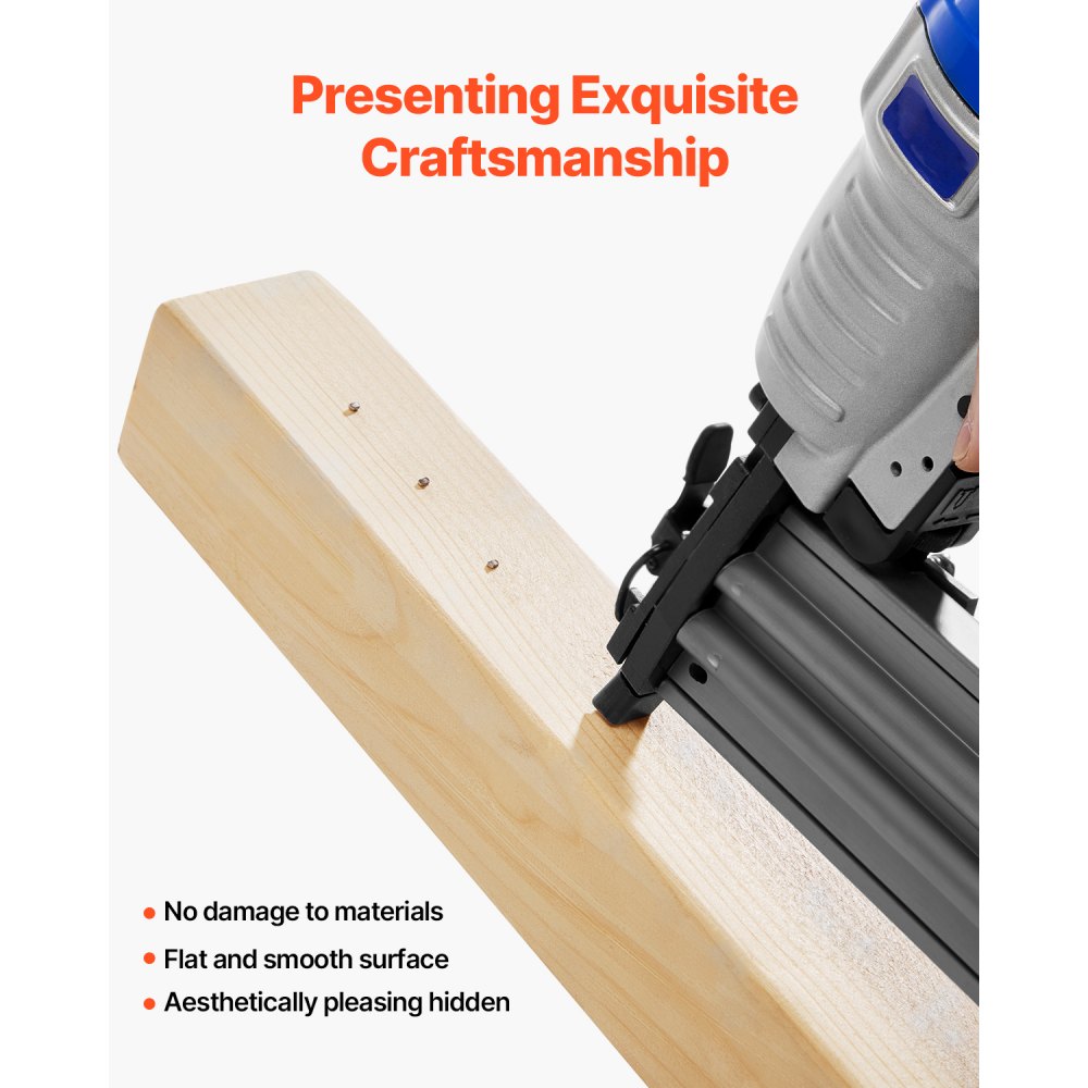 VEVOR 16 Gauge Finish Nails, 2 in Straight Finishing Nails, 2500-Count Galvanized Finishing Nail, Heavy-Duty 16 GA Brad Nail with Galvanized Anti-Rust Process, for Most 16GA Straight Finish Nailers