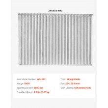 16 Gauge Finish Nails 2 in Straight Finish Nail 2500-Count Galvanized Nail