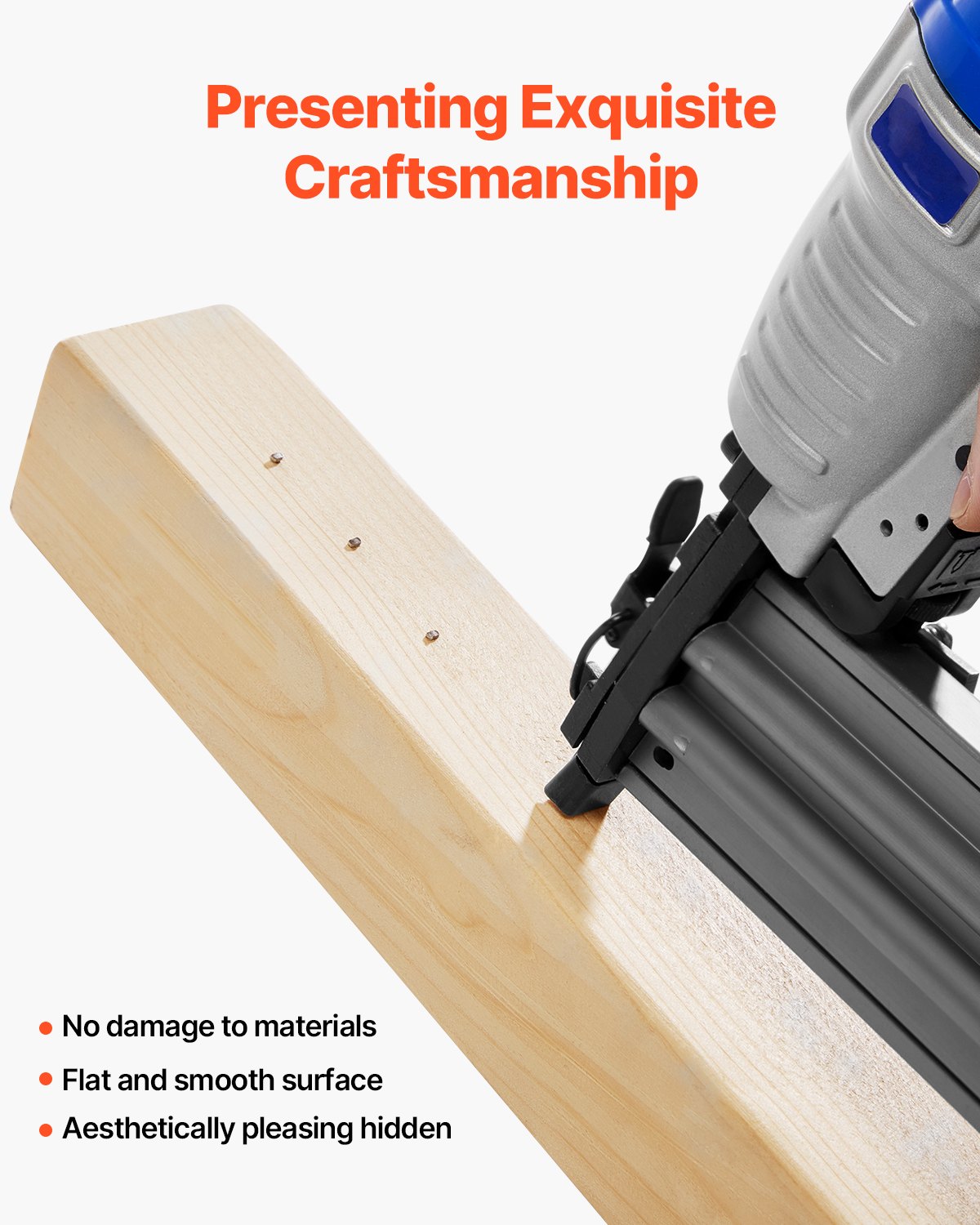 VEVOR 16 Gauge Finish Nails, 2 in Straight Finishing Nails, 2500-Count Galvanized Finishing Nail, Heavy-Duty 16 GA Brad Nail with Galvanized Anti-Rust Process, for Most 16GA Straight Finish Nailers