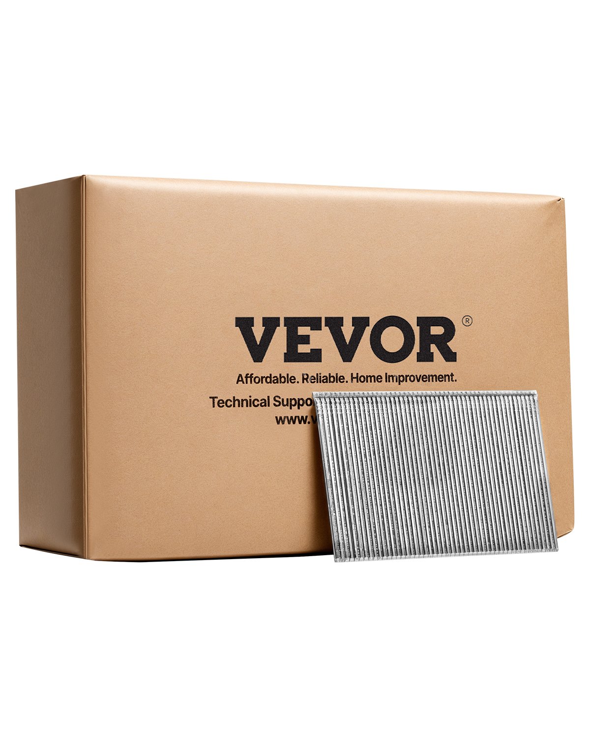 VEVOR 16 Gauge Finish Nails, 2 in Straight Finishing Nails, 2500-Count Galvanized Finishing Nail, Heavy-Duty 16 GA Brad Nail with Galvanized Anti-Rust Process, for Most 16GA Straight Finish Nailers