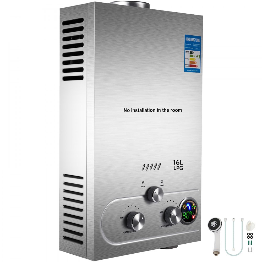 Propane Gas Hot Water Heater 16l On-demand Tankless Instant Boiler 4.3gpm |  VEVOR US