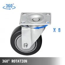 VEVOR 16 Plate Casters with 4" Polyurethane Wheels All Swivel & 8 Brake Casters