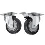 VEVOR swivel casters with black wheels and a metal mounting plate.