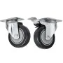 VEVOR swivel casters with black wheels and a metal mounting plate.