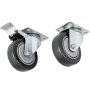 two VEVOR swivel casters with gray wheels and metal brackets.