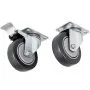 two VEVOR swivel casters with gray wheels and metal brackets.