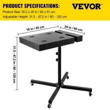 VEVOR Flash Dryer 18x24Inch Silk Screen Dryer Electrical Control Box Flash Dryer for Screen Printing Adjustable Stand Silk Screen Flash Dryer T-Shirt Curing Machine