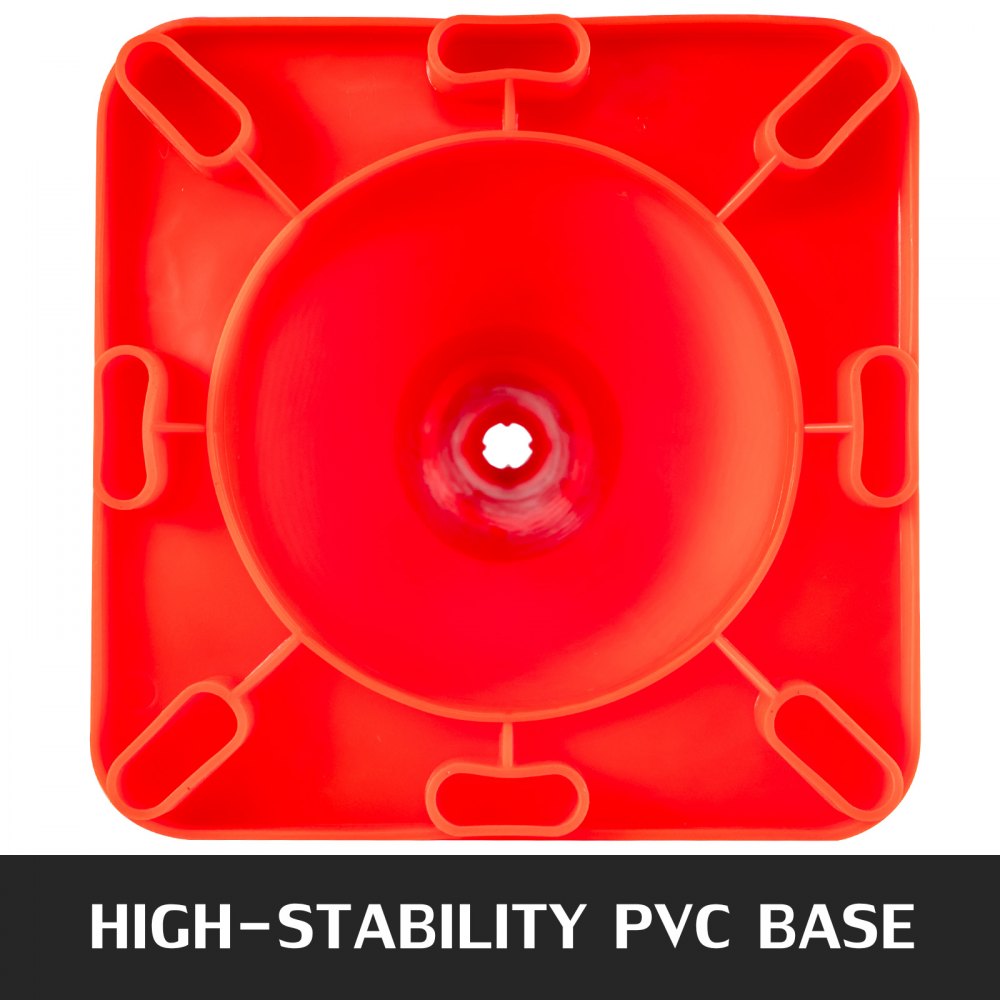 VEVOR 12Pack 18" dopravní kužely, bezpečnostní kužely pro parkování na silnici PVC základna, oranžový dopravní kužel s reflexními límci, nebezpečné konstrukční kužely pro domácí dopravní parkování