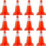 VEVOR Lot de 12 cônes de signalisation de 45,7 cm, cônes de sécurité pour stationnement routier, base en PVC, cône de signalisation orange avec colliers réfléchissants, cônes de construction de danger pour le stationnement à domicile