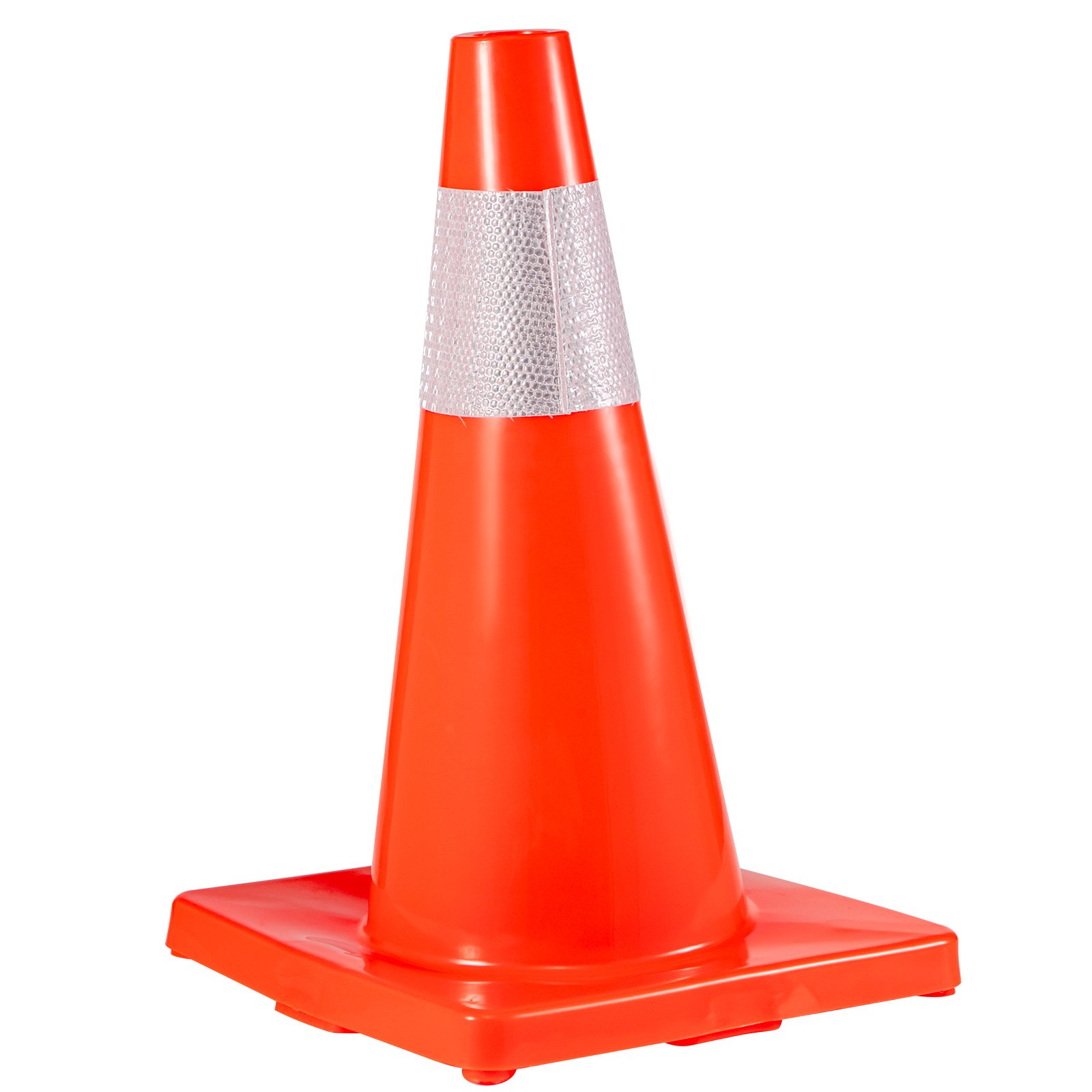 VEVOR 12Pack 18" dopravní kužely, bezpečnostní kužely pro parkování na silnici PVC základna, oranžový dopravní kužel s reflexními límci, nebezpečné konstrukční kužely pro domácí dopravní parkování