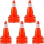 VEVOR 20Pack 18\" Traffic Cones, Safety Road Parking Cones PVC Base, Orange Traffic Cone with Reflective Collars, Hazard Construction Cones for Home Traffic Parking