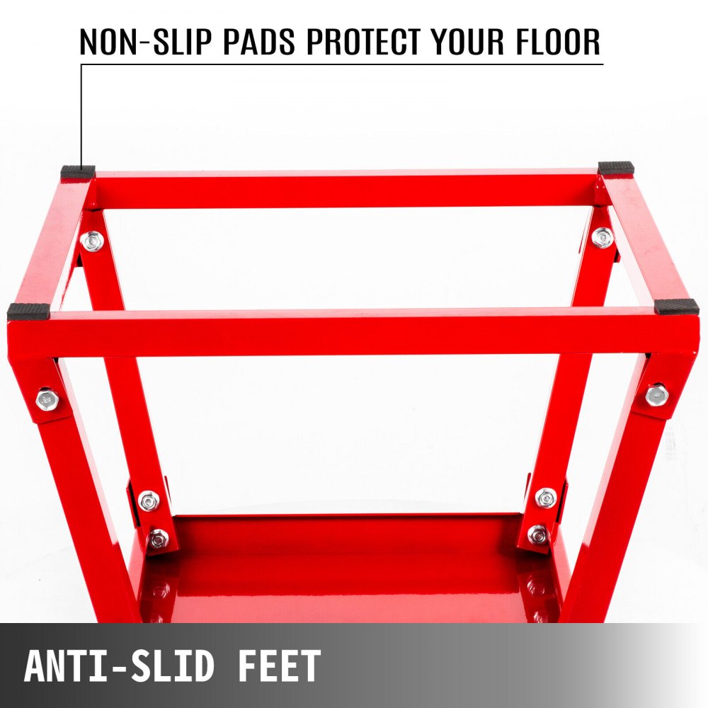 red VEVOR plyometric jump box with non-slip pads and anti-slip feet.