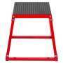 red metal VEVOR plyometric jump box with black textured top.