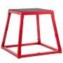 red metal VEVOR plyometric jump box with non-slip black top.