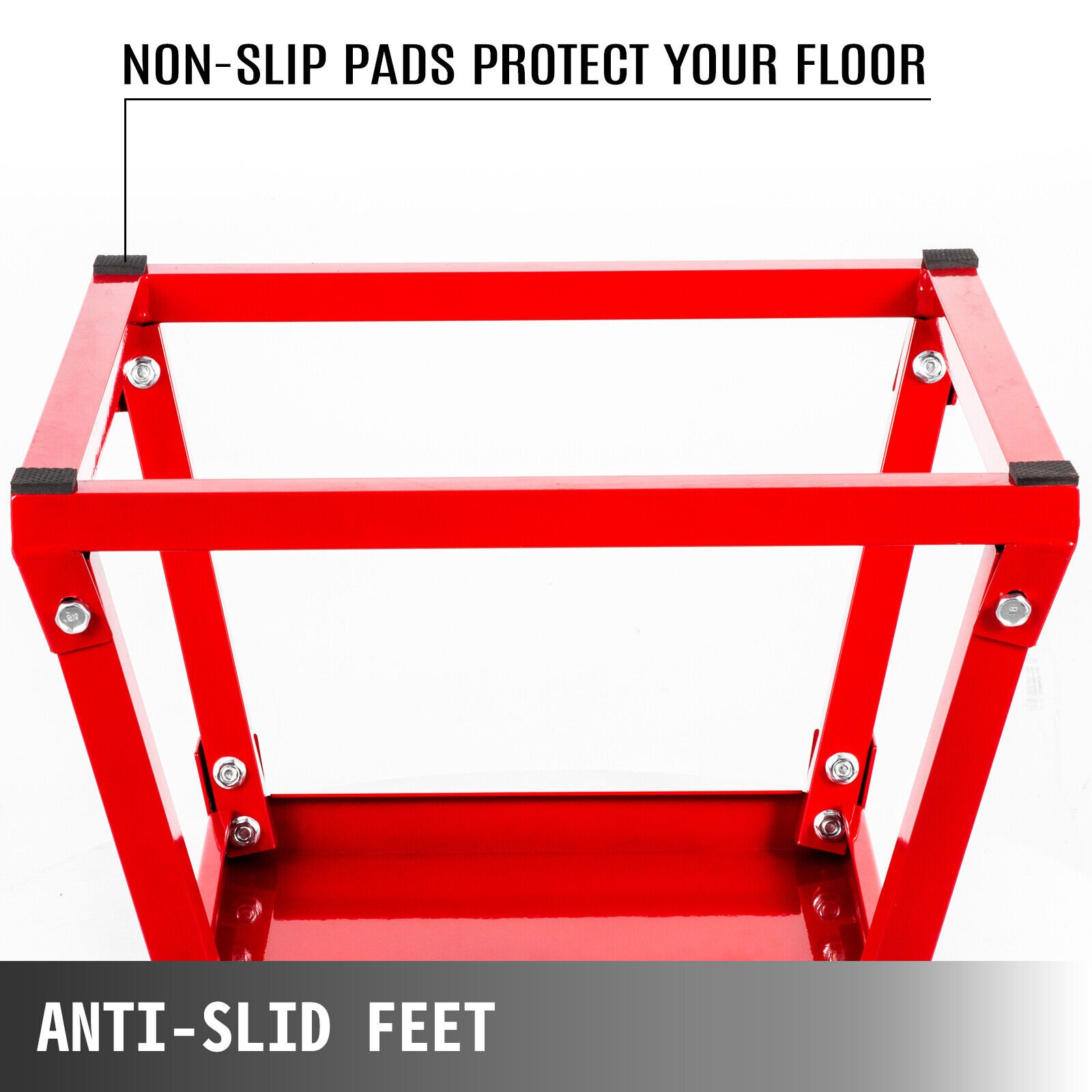 red VEVOR plyometric jump box with non-slip pads and anti-slip feet.