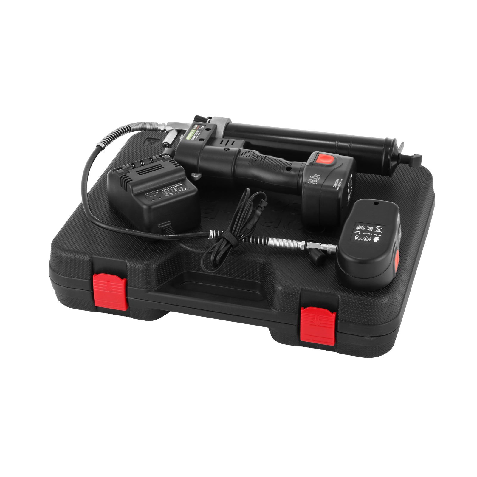 VEVOR 18V Cordless Grease Gun, 10000 PSI/690 bar LCD Display, Locking Button, Stable Pressure Hose