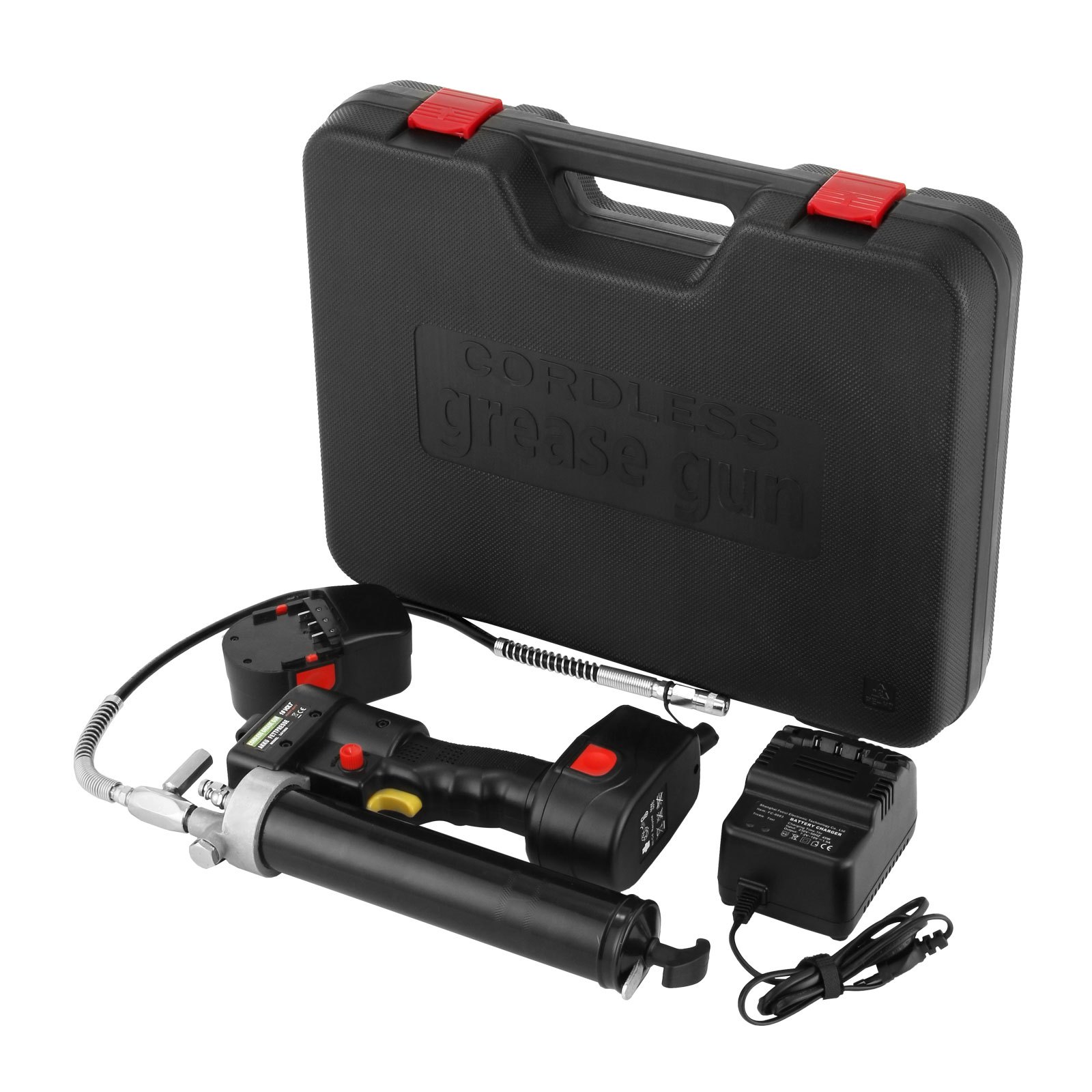 VEVOR 18V Cordless Grease Gun, 10000 PSI/690 bar LCD Display, Locking Button, Stable Pressure Hose