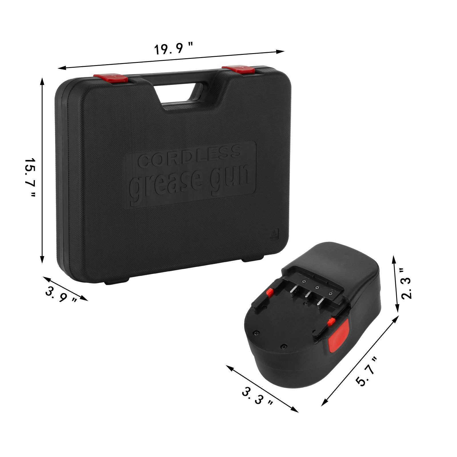VEVOR 18V Cordless Grease Gun, 10000 PSI/690 bar LCD Display, Locking Button, Stable Pressure Hose