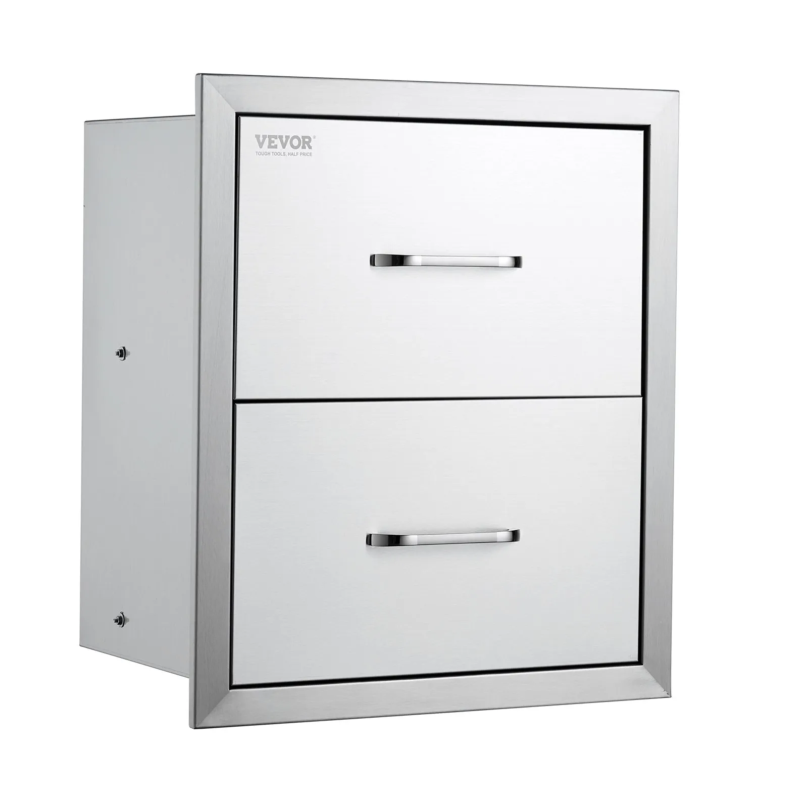 VEVOR outdoor kitchen drawers stainless steel with dual handles.