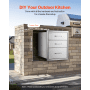VEVOR 18x23 Inch Outdoor Kitchen Stainless Steel Triple Access BBQ Drawers with Chrome Handle, 18 x23 x 23 Inch