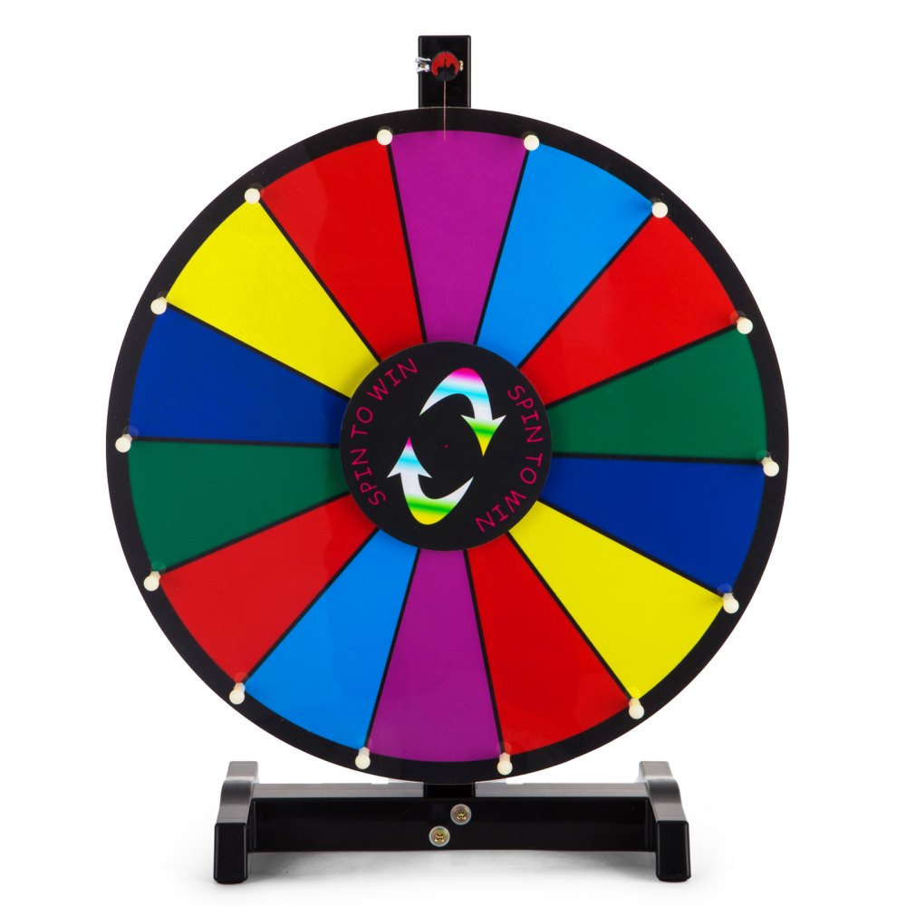 18" Tabletop Color Prize Wheel Spinnig Game Stand Retail Carnival Mark Pen