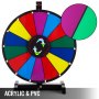 18" Tabletop Color Prize Wheel Spinnig Game Stand Retail Carnival Mark Pen