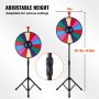 VEVOR 18 inch Spinning Prize Wheel, 14 Slots Spinning Wheel with Height Adjustable Stand, Roulette Wheel with a Dry Erase, and a Storage Bag, Win Fortune Spin Games in Party Pub Trade Show Carnival