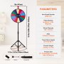 18 Inch Tabletop Color Prize Wheel with Folding Tripod Floor Stand 14 Slots Dry Erase