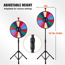 Vevor 18 Inch Tabletop Color Prize Wheel with Folding Tripod Floor Stand 14 Slots Dry Erase