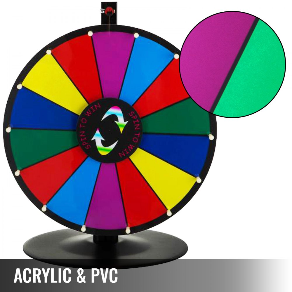 18'' 46cm Multicolor Tabletop Prize Wheel Editable Dry Erase Fortune Game